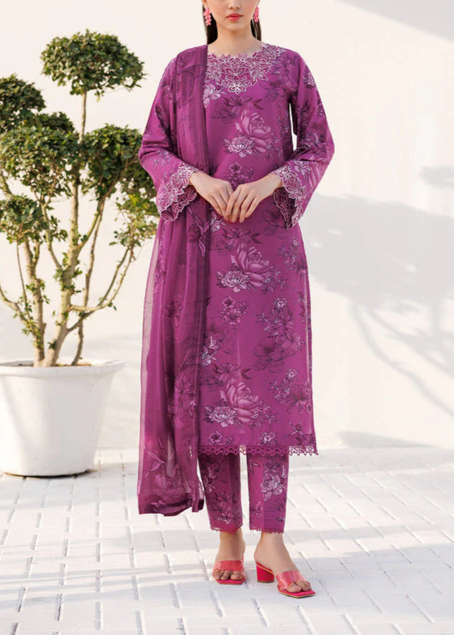 S980-Digital Printed 3pc Lawn Dress with Digital Printed Lawn Dupatta