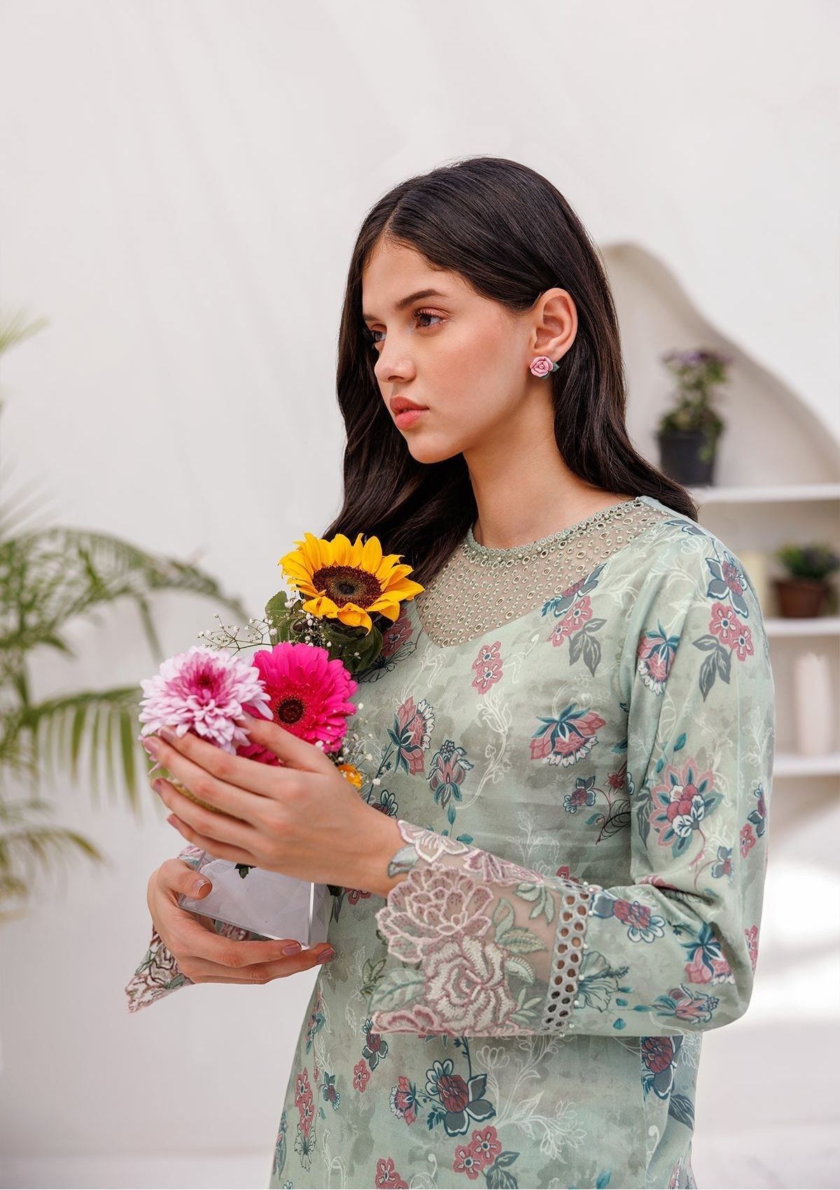 Lawn Collection - Farasha - Printed Essentials - Mint Breeze