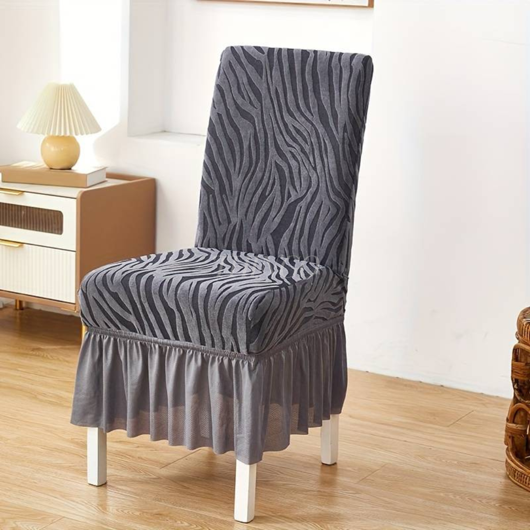 Wave Pattern Velvet Dinning Chair Covers