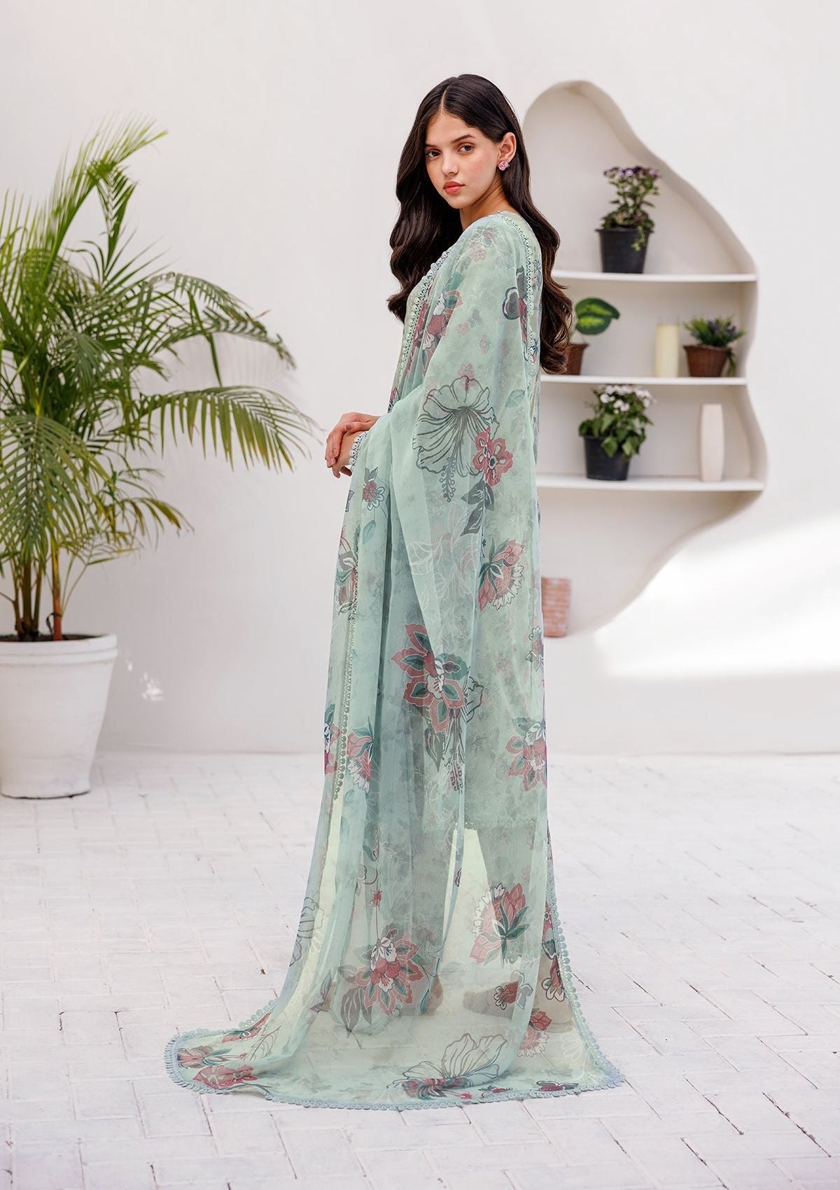 Lawn Collection - Farasha - Printed Essentials - Mint Breeze