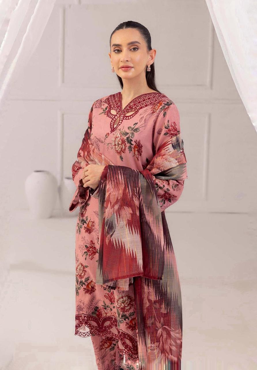 ASIFA NABEEL LAWN PRINTED EMBROIDERY DRESS 3 PIECE UNSTITCHED