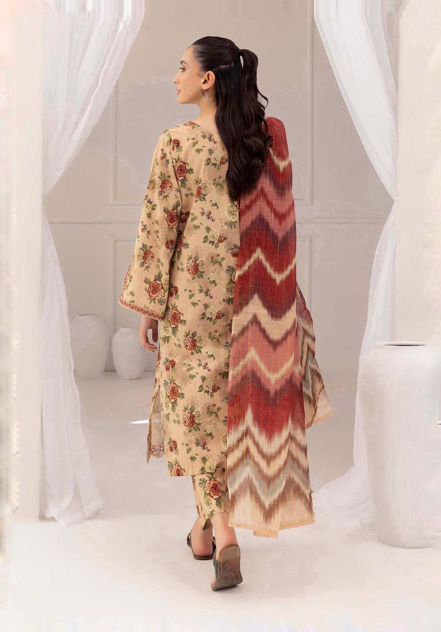 ASIFA NABEEL LAWN PRINTED EMBROIDERY DRESS 3 PIECE UNSTITCHED