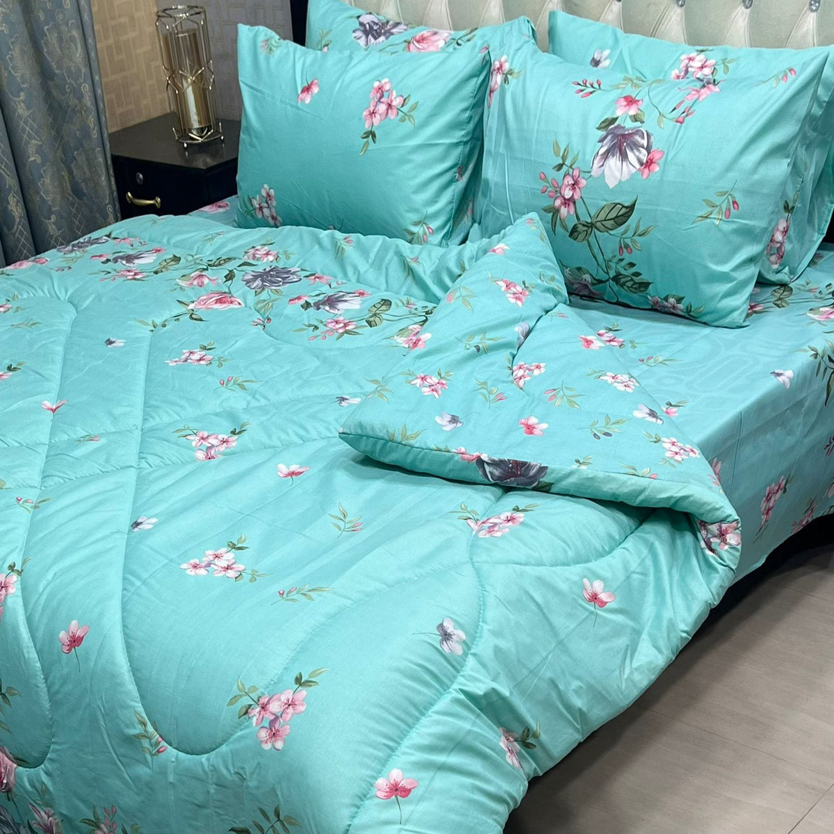 6 Pcs Vicky Razai Set - Baby Blue Bliss