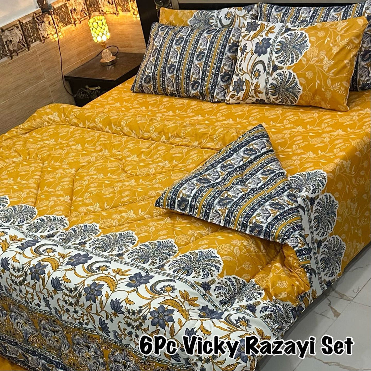 6 Pcs Vicky Razai Set -Golden Horizon