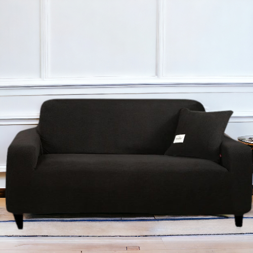 Micro Mesh Fitted Sofa Cover | Black Color