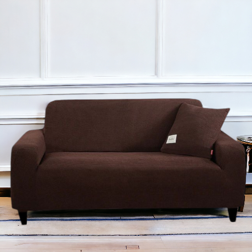 Micro Mesh Fitted Sofa Cover | Brown Color