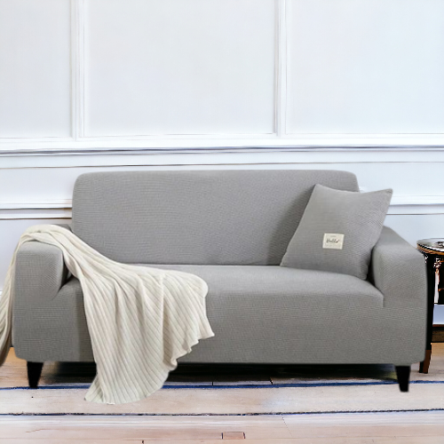 Micro Mesh Fitted Sofa Cover | Light Grey Color