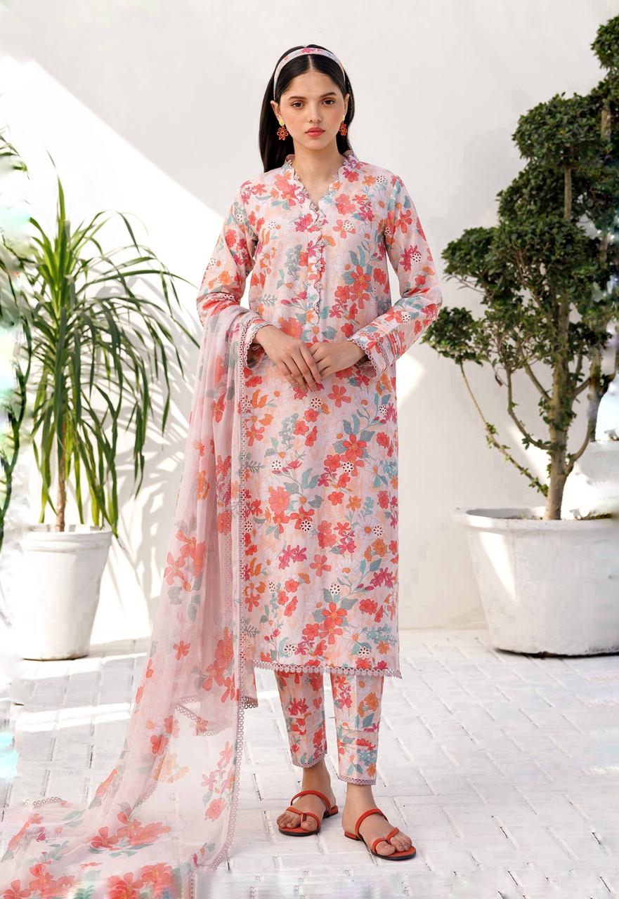 FARASHA LAWN PRINTED EMBROIDERY DRESS 3 PIECE UNSTITCHED