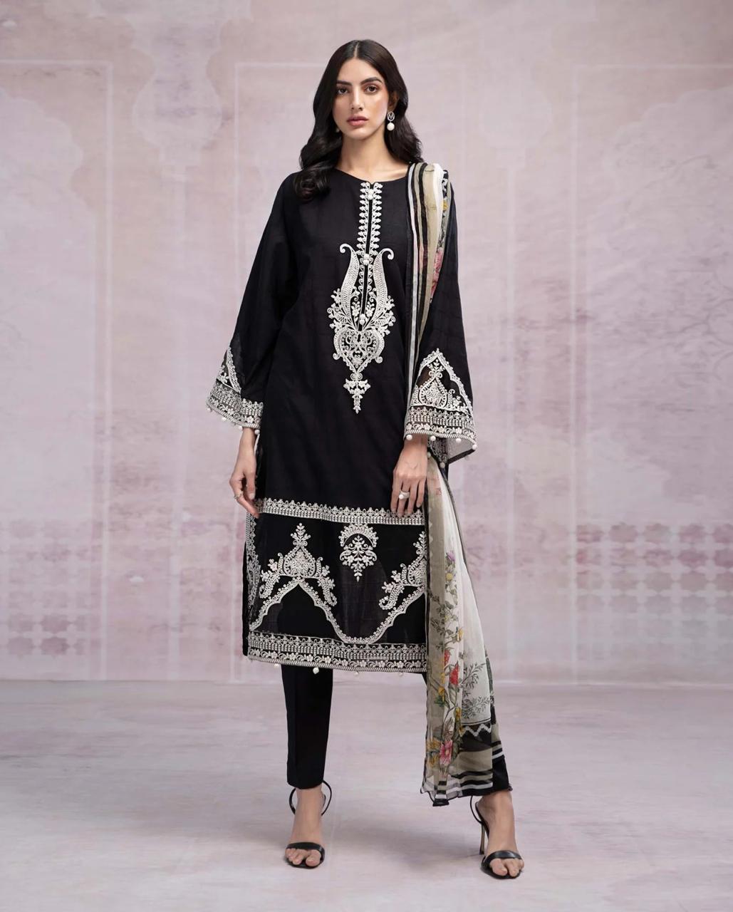 MARIA B LAWN EMBROIDERY DRESS 3 PIECE UNSTITCHED