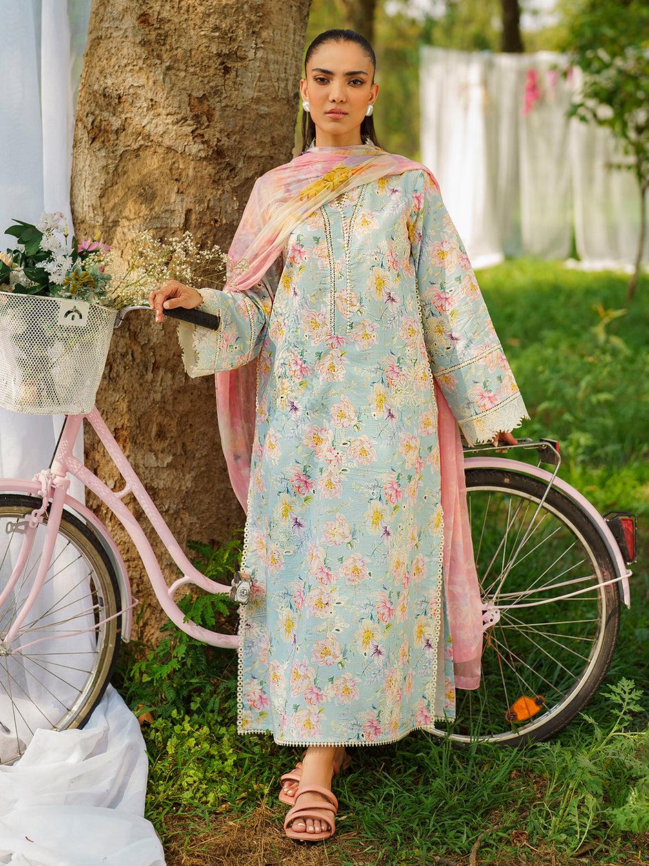 ASIFA NABEEL LAWN PRINTED EMBROIDERY DRESS 3 PIECE UNSTITCHED