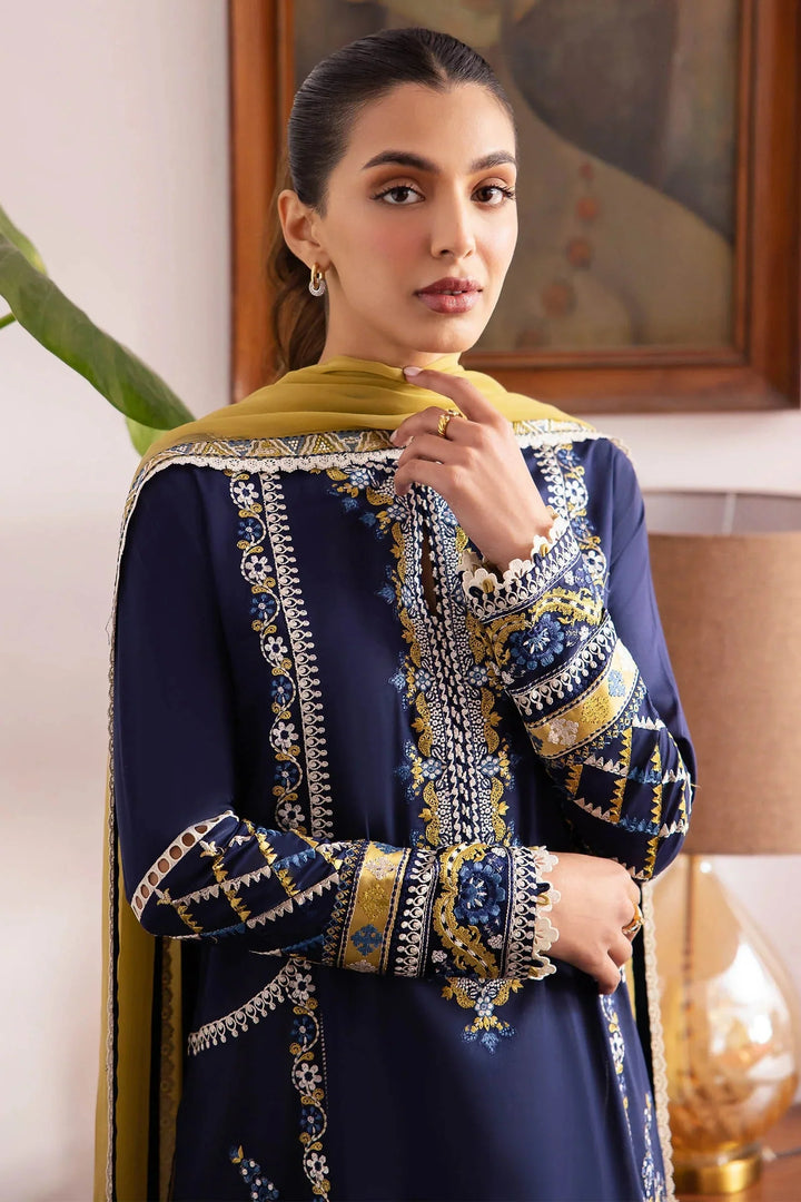 TK-809 Lawn Embroidered 3pc With Embroidered Chiffon Dupatta